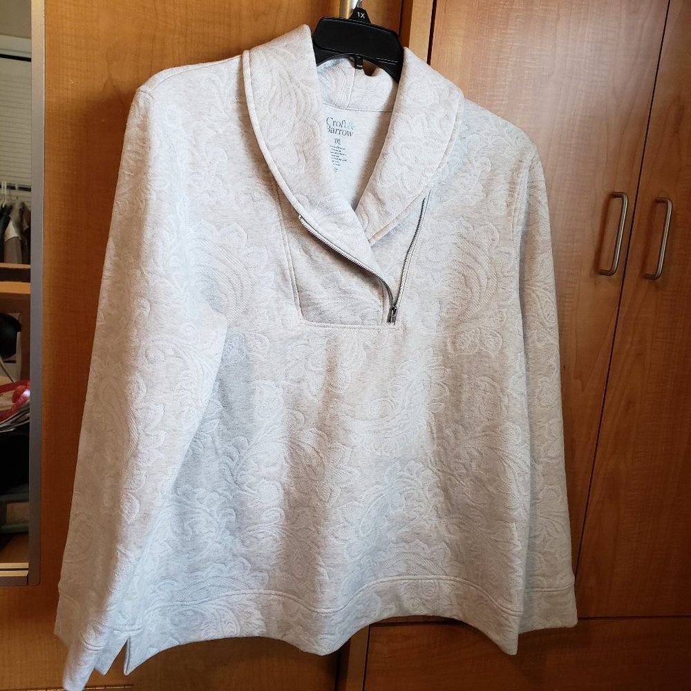 Woman's Sweater Croft & Barrow Size XXL Beige Floral